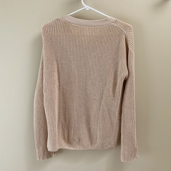 Beige Zara Knit Lace-up Sweater - Picture 3 of 3